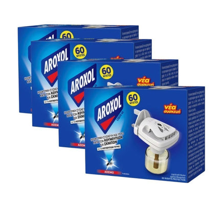 Πακέτο ΠΡΟΣΦΟΡΑΣ 4 X Μηχανές Aroxol & Υγρό Απωθητικό Κουνουπιών για 60 Νύχτες