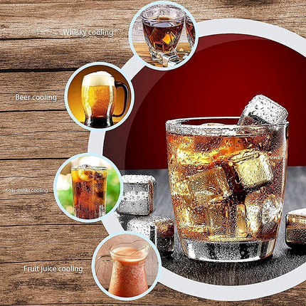 Σετ 6 τεμαχίων Παγάκια Cooling Cubes από Ανοξείδωτο ατσάλι που δεν λιώνουν