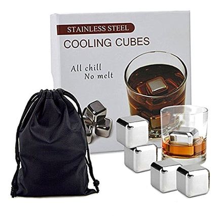 Σετ 6 τεμαχίων Παγάκια Cooling Cubes από Ανοξείδωτο ατσάλι που δεν λιώνουν