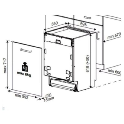 Midea Εντοιχιζόμενο Πλυντήριο Πιάτων 60cm για 14 Σερβίτσια με Natural Dry, PowerWash, Wi-Fi & AutoDoor, Γκρίζο MID60S500-CYP