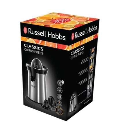 Russell Hobbs 22760 Κλασσικός Αποχυμωτής Εσπεριδοειδών, Ασημί, με 2 Εναλλάξιμους Κώνους