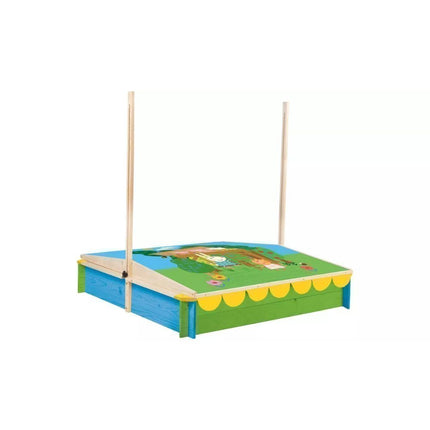 Παιδική Αμμοδόχος Peppa Pig 118x118x118cm με Ρυθμιζόμενη Τέντα Σκίασης & FSC Ξύλο Ελάτης 18+ Μηνών