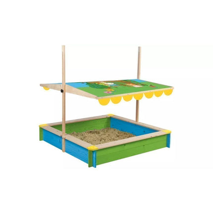 Παιδική Αμμοδόχος Peppa Pig 118x118x118cm με Ρυθμιζόμενη Τέντα Σκίασης & FSC Ξύλο Ελάτης 18+ Μηνών