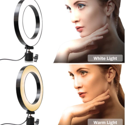 Φωτιστικό Δαχτυλίδι Ring Light USB LED 26cm με Dimmer και Τρίποδο