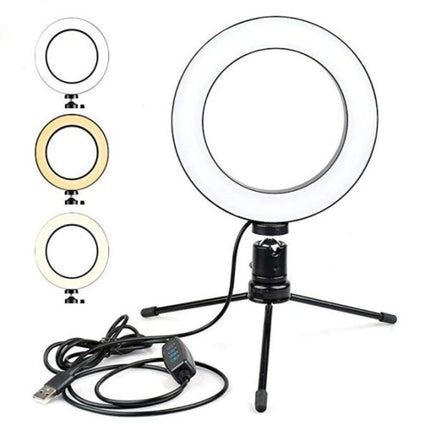 Φωτιστικό Δαχτυλίδι Ring Light USB LED 26cm με Dimmer και Τρίποδο