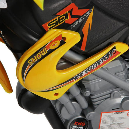 Motocross Ηλεκτροκίνητη Μοτοσικλέτα 6V 4Ah με Βοηθητικές Ρόδες & Φώτα Κίτρινο, 3+ Eτών