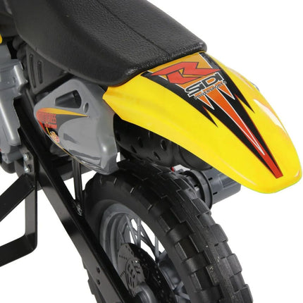 Motocross Ηλεκτροκίνητη Μοτοσικλέτα 6V 4Ah με Βοηθητικές Ρόδες & Φώτα Κίτρινο, 3+ Eτών