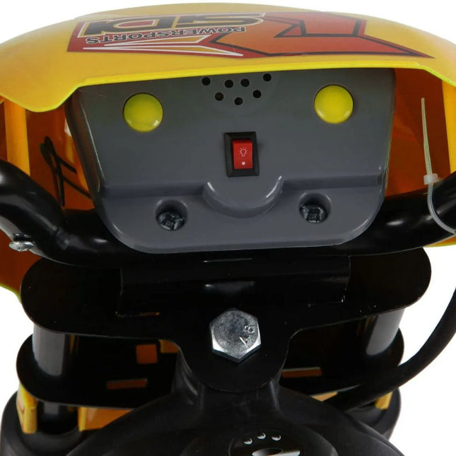 Motocross Ηλεκτροκίνητη Μοτοσικλέτα 6V 4Ah με Βοηθητικές Ρόδες & Φώτα Κίτρινο, 3+ Eτών