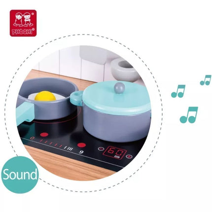 Phoohi Ξύλινη Παιδική Κουζινούλα 60 x 32 x 75cm Λευκό, 3+ Ετών