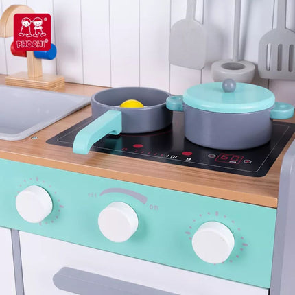 Phoohi Ξύλινη Παιδική Κουζινούλα 60 x 32 x 75cm Λευκό, 3+ Ετών