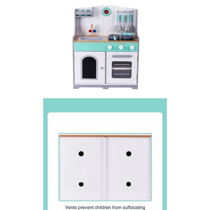 Phoohi Ξύλινη Παιδική Κουζινούλα 60 x 32 x 75cm Λευκό, 3+ Ετών