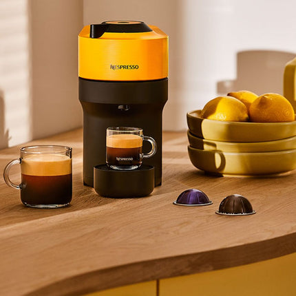 Nespresso Vertuo Pop Μηχανή Καφέ με Centrifusion™ Τεχνολογία & 6 Μεγέθη Ροφημάτων για Κάψουλες Vertuo,19bar Mango Yellow, Κίτρινη