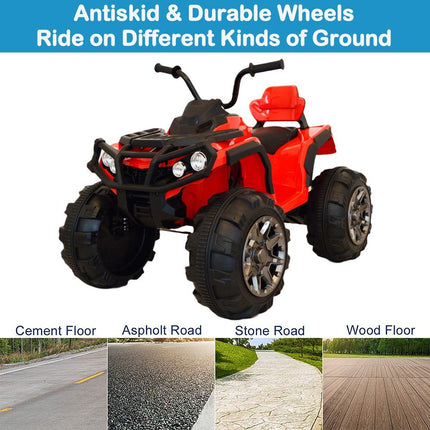 Ηλεκτροκίνητη Τετράτροχη Μοτοσικλέτα ATV 12V/7Ah με Φώτα, Κόρνα, MP3 & USB Κόκκινο, 3+ Ετών