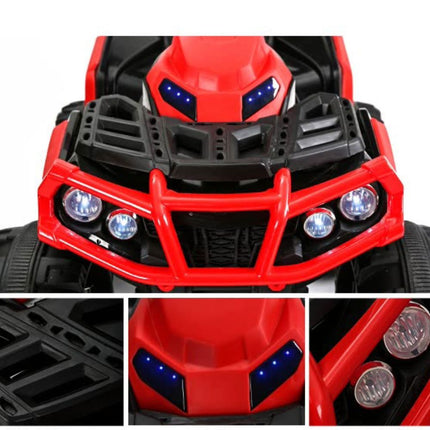 Ηλεκτροκίνητη Τετράτροχη Μοτοσικλέτα ATV 12V/7Ah με Φώτα, Κόρνα, MP3 & USB Κόκκινο, 3+ Ετών