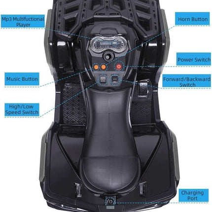 Ηλεκτροκίνητη Τετράτροχη Μοτοσικλέτα ATV 12V/7Ah με Φώτα, Κόρνα, MP3 & USB Κόκκινο, 3+ Ετών