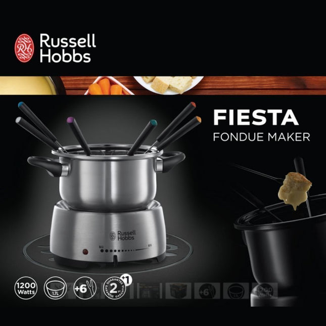 Russell Hobbs Fiesta 22560-56 Σκεύος για Φοντύ Ηλεκτρικό από Ανοξείδωτο Ατσάλι 1200W