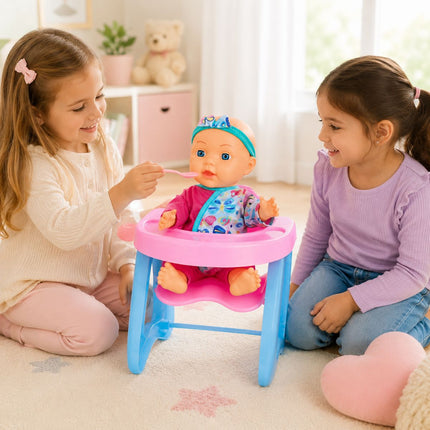 Bear Bubble Σετ Κούκλα Μωρό 12” με Καρεκλάκι Φαγητού & Αξεσουάρ Φροντίδας 3+ Ετών