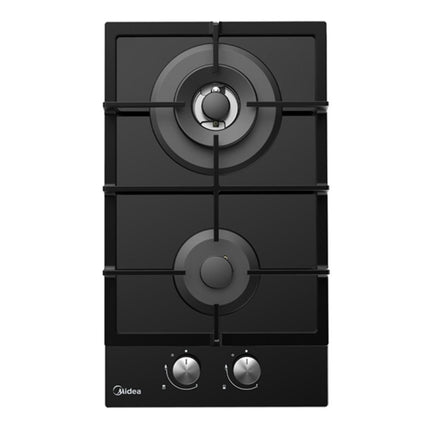 Midea Domino Διπλή Αυτόνομη Εστία Υγραερίου από Μαύρο Σκληρυμένο Γυαλί, MG30095GB-CYP