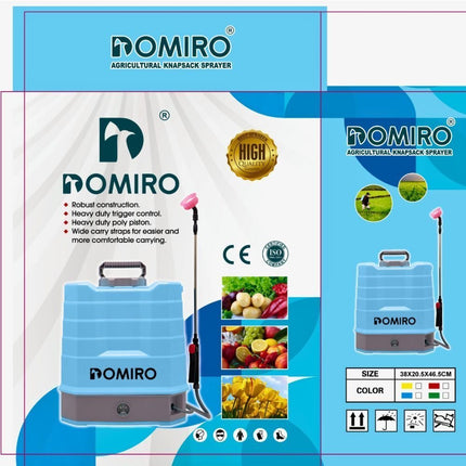 Domiro Ψεκαστήρας Πλάτης Μπαταρίας με Χωρητικότητα 16lt
