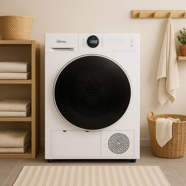 Midea Στεγνωτήριο Ρούχων 9Kg Lunar Series με Αντλία Θερμότητας, A++, Wi-Fi & HealthGuard, MD200H90W/W-CY Λευκό