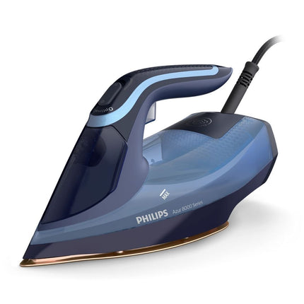 PHILIPS Series 8000 Azur Σίδερο Ατμού 3000W με Δοχείο Νερού 300ml, Συνεχόμενη Παροχή 55gr/min, Τεχνολογία OptimalTEMP & Πλάκα SteamGlide Elite DST8020/20