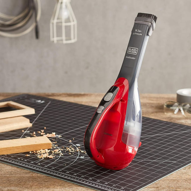 Black & Decker Επαναφορτιζόμενο Σκουπάκι Χειρός 10.8V με Χωρητικότητα Κάδου 500 ml, Αναδιπλούμενη Βούρτσα, Αφαιρούμενος Πλενόμενος Κάδος & Φίλτρο DVA315J-QW