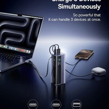 Baseus Powerbank 100W 10000mAh EnerGeek GR11 with Retractable Cable Grey