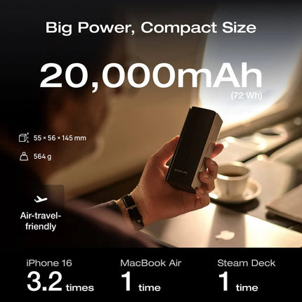 EcoFlow Charge Powerbank RAPID Pro 20000mAh 230W + 100W Built-in Cable Black