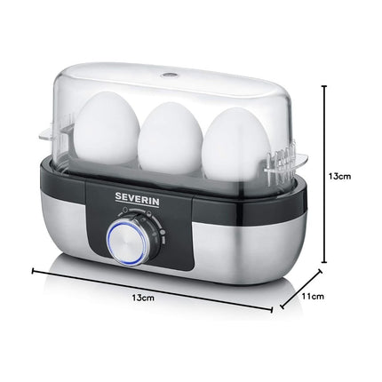 SEVERIN Βραστήρας Αυγών 270W για έως 3 Αυγά με Αφαιρούμενο Διάφανο Καπάκι, Ρύθμιση Χρόνου, Ηχητική Ειδοποίηση & Αυτόματη Απενεργοποίηση EK-3163