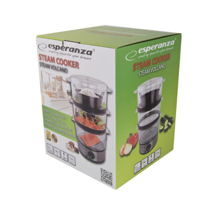 Esperanza Ηλεκτρικός Ατμομάγειρας 400W με 3 Διαφανή Αποσπώμενα διαμερίσματα 7.5L και καπάκι EKG009