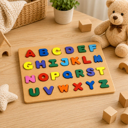 Ξύλινο Εκπαιδευτικό Puzzle Αγγλικού Αλφάβηρου A-Z 3+ Ετών