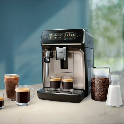 PHILIPS Series 3300 Πλήρως Αυτόματη Μηχανή Espresso 1500W 15 bar με 5 Προγράμματα Παρασκευής, My Coffee Choice, Φίλτρο AquaClean & SilentBrew, Μαύρη EP3321/40