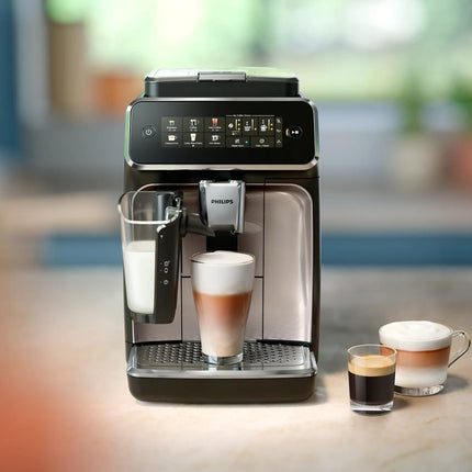 PHILIPS Series 3300 Πλήρως Αυτόματη Μηχανή Espresso 1500W 15bar με 6 Προγράμματα Καφέ, Ρυθμίσεις Άλεσης, Coffee Choice, LatteGo & Τεχνολογία SilentBrew EP3343/90
