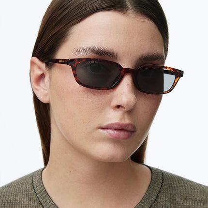 MELLER ERU Unisex Ορθογώνια Γυαλιά Ηλίου με Σκελετό Ταρταρούγα και Μαύρους Πολωτικούς Φακούς UV400 ER-TIGCAR Tigris Carbon