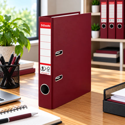 ESSELTE Premium Lever Arch File Boxfile A4 50mm με No.1 Mechanism Μπορντό