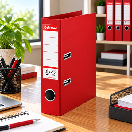 Esselte Premium Plastic Lever Arch File Boxfile A4 75mm με No.1 Mechanism Κόκκινο