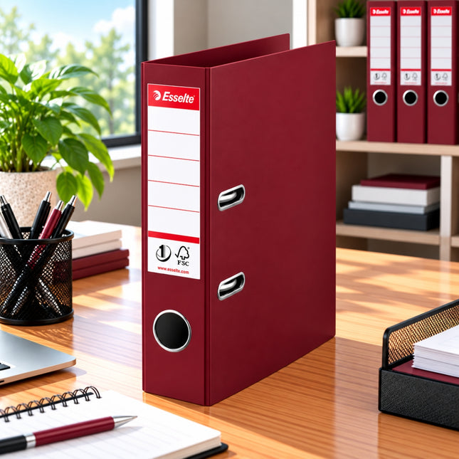 Esselte Premium Plastic Lever Arch File Boxfile A4 75mm με No.1 Mechanism Μπορντό