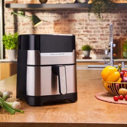 MOULINEX Easy Fry & Grill XXL Air Fryer 2σε1 Φριτέζα & Ψησταριά Αέρος 1400W με Χωρητικότητα Κάδου 4.2L, 8 Προγράμματα, Χρονοδιακόπτης & Τεχνολογία Extra Crisp EZ505D10