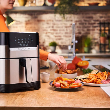 MOULINEX Easy Fry & Grill XXL Air Fryer 2σε1 Φριτέζα & Ψησταριά Αέρος 1400W με Χωρητικότητα Κάδου 4.2L, 8 Προγράμματα, Χρονοδιακόπτης & Τεχνολογία Extra Crisp EZ505D10