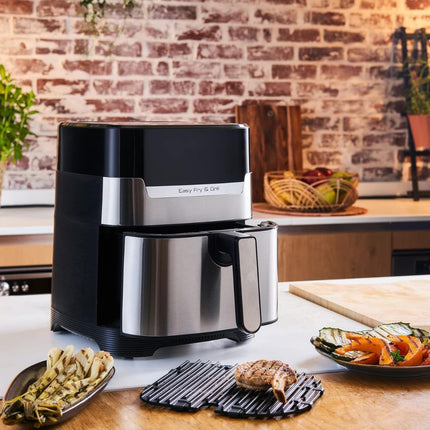 MOULINEX Easy Fry & Grill XXL Air Fryer 2σε1 Φριτέζα & Ψησταριά Αέρος 1400W με Χωρητικότητα Κάδου 4.2L, 8 Προγράμματα, Χρονοδιακόπτης & Τεχνολογία Extra Crisp EZ505D10