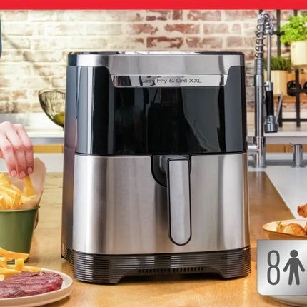 MOULINEX Easy Fry & Grill XXL Air Fryer 2σε1 Φριτέζα & Ψησταριά Αέρος 1830W με Χωρητικότητα Κάδου 6.5L, Αφαιρούμενο Διαχωριστικό, 8 Προγράμματα & Χρονόμετρο EZ801D10