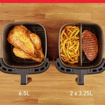 MOULINEX Easy Fry & Grill XXL Air Fryer 2σε1 Φριτέζα & Ψησταριά Αέρος 1830W με Χωρητικότητα Κάδου 6.5L, Αφαιρούμενο Διαχωριστικό, 8 Προγράμματα & Χρονόμετρο EZ801D10