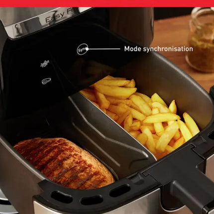 MOULINEX Easy Fry & Grill XXL Air Fryer 2σε1 Φριτέζα & Ψησταριά Αέρος 1830W με Χωρητικότητα Κάδου 6.5L, Αφαιρούμενο Διαχωριστικό, 8 Προγράμματα & Χρονόμετρο EZ801D10
