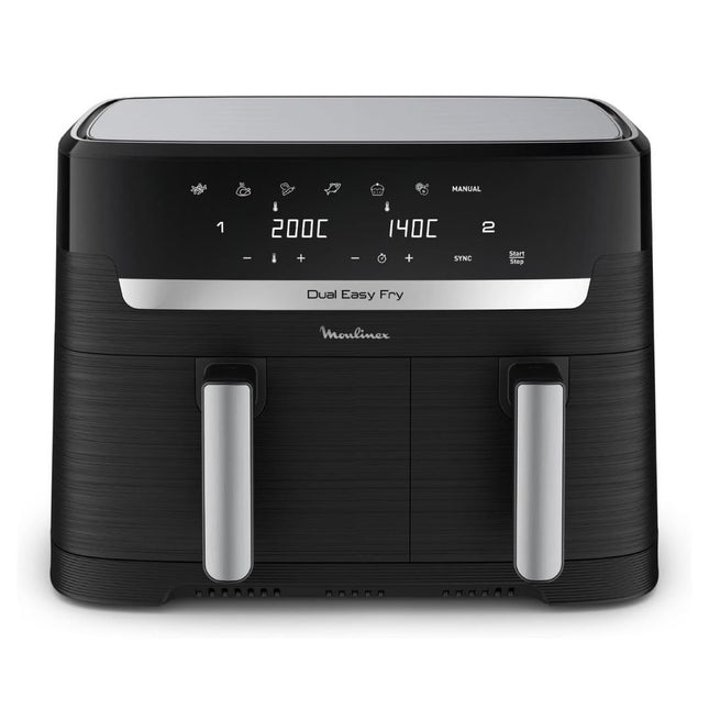 MOULINEX Dual Easy Fry & Grill Φριτέζα Αέρος με XXL Διπλό Κάδο 8.3L, 7 Προγράμματα, Τεχνολογία Extra Crisp & Ψηφιακή Οθόνη EZ905B20