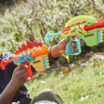 Hasbro Nerf DinoSquad Stego-Duo Σετ 2 Εκτοξευτών Βελών με 10 Nerf Elite Βελάκια F6315 8+ Ετών