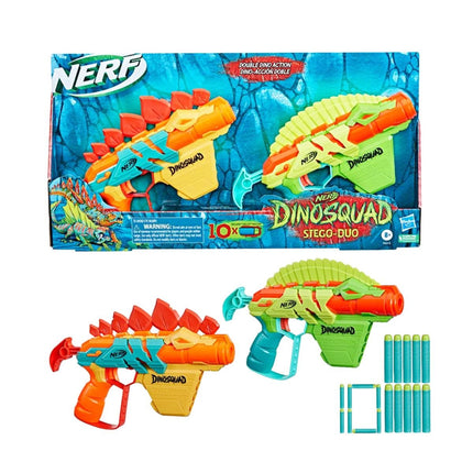 Hasbro Nerf DinoSquad Stego-Duo Σετ 2 Εκτοξευτών Βελών με 10 Nerf Elite Βελάκια F6315 8+ Ετών