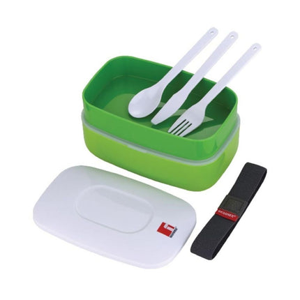 Φαγητοδοχείο Lunchbox 2 επιπέδων 1.2L με ιμάντα ασφαλείας σε πράσινο χρώμα, BG-5752-GR – Bergner