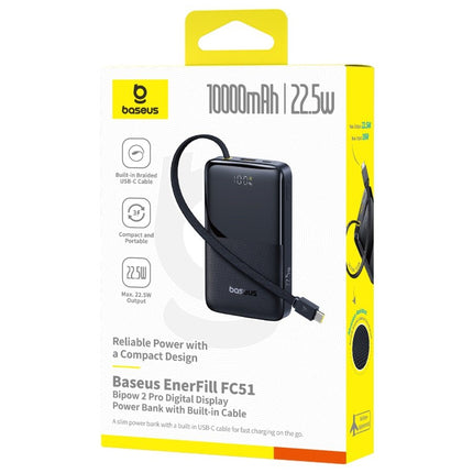 Baseus Powerbank 22.5W 10000mAh + Display EnerFill FC51 Bipow2 Pro Black