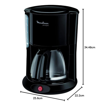 MOULINEX Principio Καφετιέρα Φίλτρου 1000W με Κανάτα 1.25L για 10-15 Φλιτζάνια, Αυτόματη Απενεργοποίηση & Stop Ροής FG260811