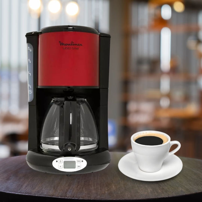 MOULINEX Subito Καφετιέρα Φίλτρου 1000W με Κανάτα 1.25L για 10-15 Φλιτζάνια, Προγραμματιζόμενος Xρονοδιακόπτης & Anti-Drip Σύστημα FG362D10